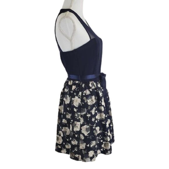 A’Gaci Blue Floral Mesh Fit & Flare Dress – Girl's Size Large - Picture 2 of 10